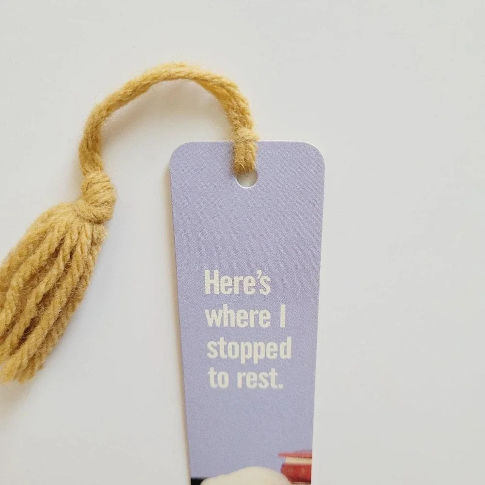 Vintage 70s sheepdog Sheep Dog Bookmark rest Tassel 1978 Antioch Bookplate H-216